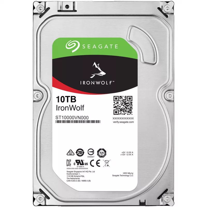 Seagate IronWolf ST10000VN000 interne Festplatte 10 TB 7200 RPM 256 MB 3,5 Zoll Serial ATA III