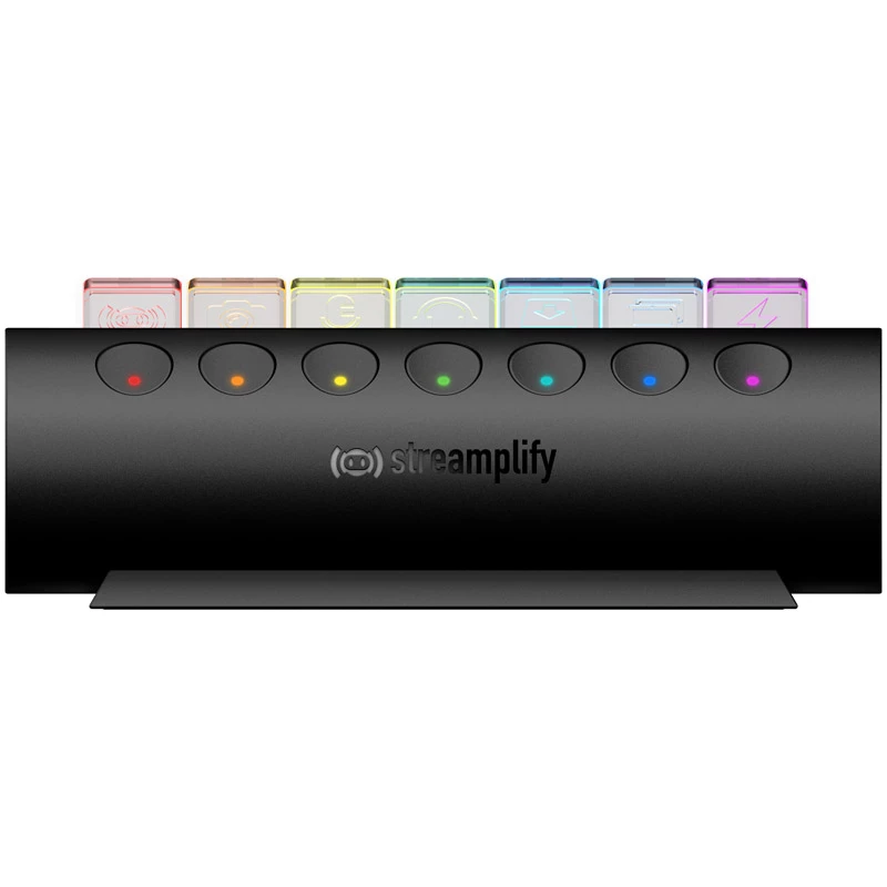 Streamplify HUB CTRL 7, 7x USB 3.0 Typ A, RGB, 12V, EU-Netzkabel – schwarz