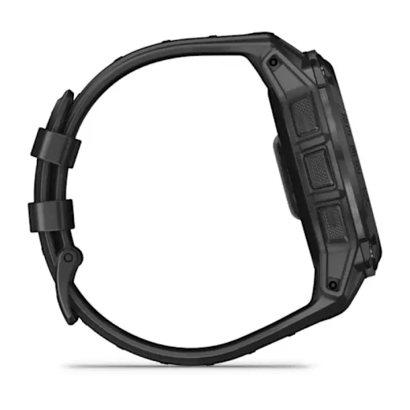 Smartwatch GARMIN Instinct — 45 mm, 3.05 cm (1.2 Zoll) AMOLED 390×390 Touchscreen, 4 GB, GPS, Silikonarmband Schwarz, 53 g