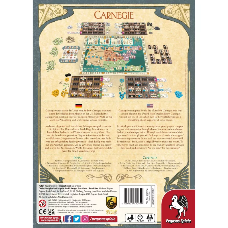 Pegasus Spiele Carnegie Brettspiel Wirtschaft