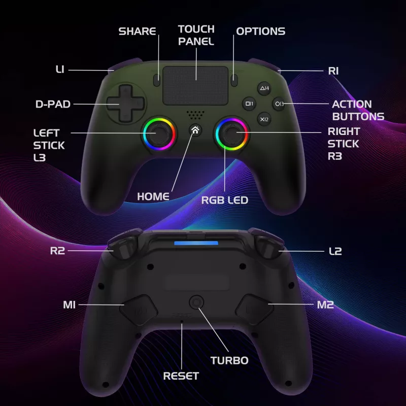 Subsonic Wireless LED Controller Grün für PS5