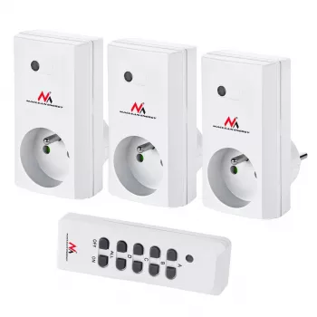 MCE153 Funksteckdosen 3er-Set - programmierbar + Fernbedienung