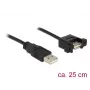 USB-Kabel DeLOCK 85462 USB 2.0 0,25 m Schwarz