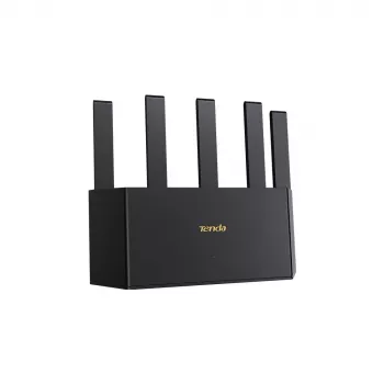 WLAN-Router TENDA TE3L Wi‑Fi 7 (IEEE 802.11ax), 3x Gigabit-LAN, 1x WAN, 512 MB RAM, VLAN, NAT, WPA, schwarz