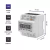 Dreiphasiger elektronischer Energiezähler QOLTEC 50900 400V LCD 4P