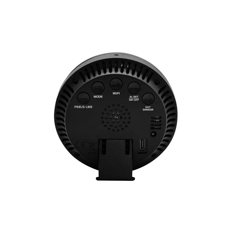 Wetterstation BLAUPUNKT WS35BK APP – LCD-Anzeige, Temperatur & Luftfeuchtigkeit, Alarm, Kalender, App-Konnektivität, 94×94×27 mm