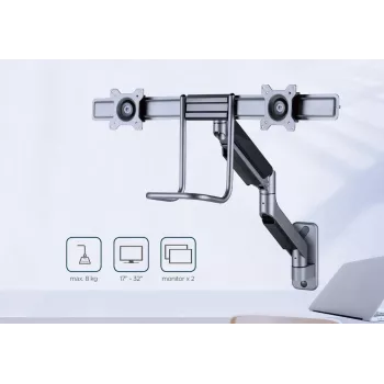 Gembird Verstellbare 2-Display-Wandhalterung 17''-32'' bis 8 kg MA-WA2-02
