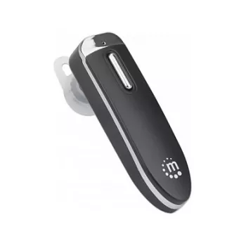 Manhattan Single Ear Bluetooth-Headset, omnidirektionales Mikrofon, integrierte Bedienelemente, Schwarz, 10 Stunden Nutzungsdauer, Reichweite 10 m, USB-A-Ladekabel im Lieferumfang, Bluetooth v4.0, 3 Jahre Garantie