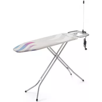 Full-size Bügelbrett Vileda 167342 — 1200×380 mm Oberfläche, max Höhe 97 cm, klappbar mit Bügeleisenhalter
