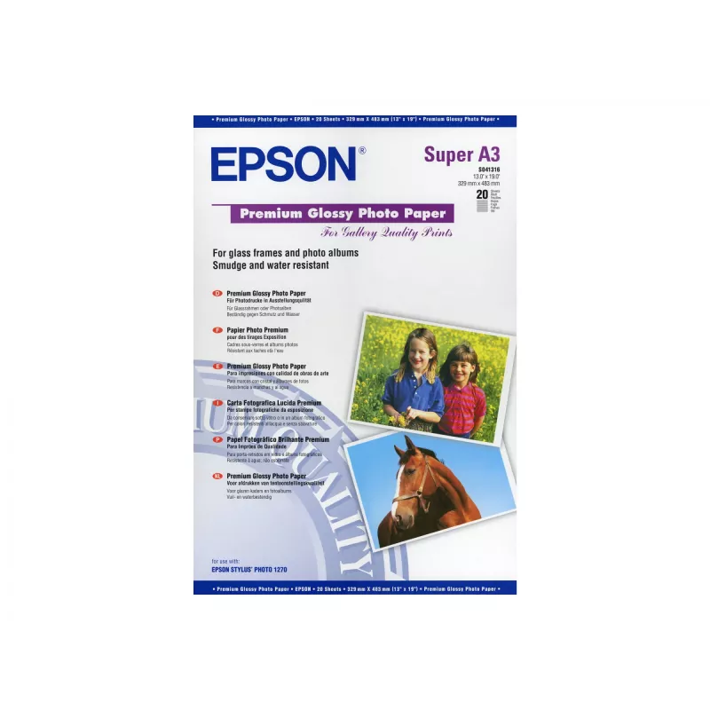 Epson Premium Glossy Photo Paper, DIN A3+, 250g/m², 20 Blatt