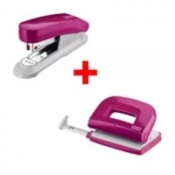 Locher- und Hefterset NOVUS E210 Locher und E15 Hefter, pink