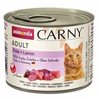 Animonda Carny Adult Nassfutter für Katzen mit Pute und Lamm, 200 g