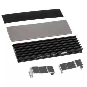 Kühlkörper Aqua-Computer kryoM.2 — Aluminium/Edelstahl, 70×24×9 mm