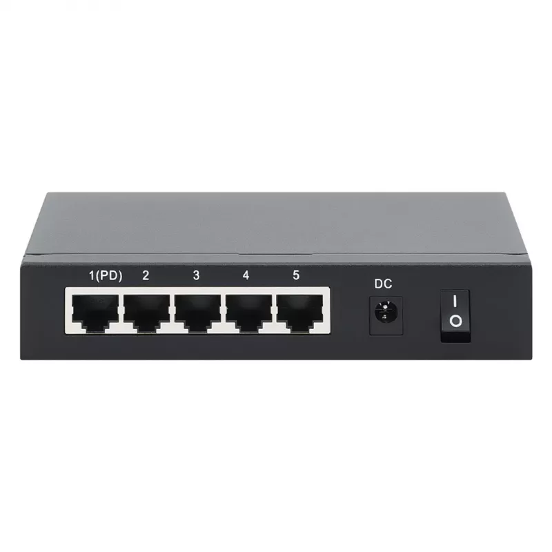 Gigabit 5xPoE Passthrough Switch, betrieben über PoE oder AC, 68W