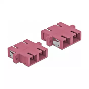 Glasfaser-SC-Kupplung Buchse-Buchse DELOCK 85998, violett, 4er-Pack