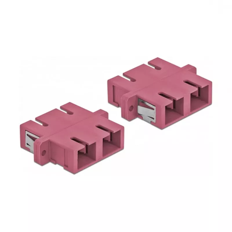 Glasfaser-SC-Kupplung Buchse-Buchse DELOCK 85998, violett, 4er-Pack