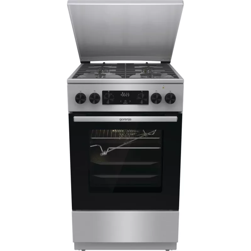 Gorenje GKS5C71XF freistehender Herd mit Backofen Silber