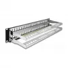 DeLOCK 19 Zoll Keystone Patch Panel 48 Port mit Zugentlastung 2U schwarz
