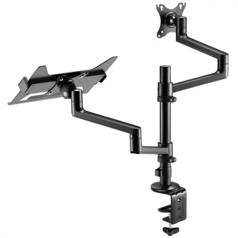 Monitorhalterung WENTRONIC Goobay Deluxe 74417 mit Laptoparm, schwarz