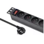 Qoltec Aluminium-PDU für 10'' RACK | 1U | 16A | 4xFRANZÖSISCH | 1,8m