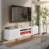 Cama RTV-Schrank LARA 183x35x37 weiß matt + weiß mantelpiece