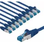 Goobay CAT 6A Patchkabel S/FTP PiMF 5 m Blau 10er-Set - Kupferleiter CU (67536)