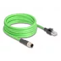 Netzwerkkabel DeLOCK M12-Kabel D-kodiert 4-polig Stecker auf RJ45-Stecker PUR (TPU) 5 m