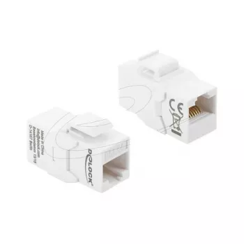 DELOCK Keystone-Kupplungsmodul RJ45 Cat.6A Buchse-zu-Buchse, blau