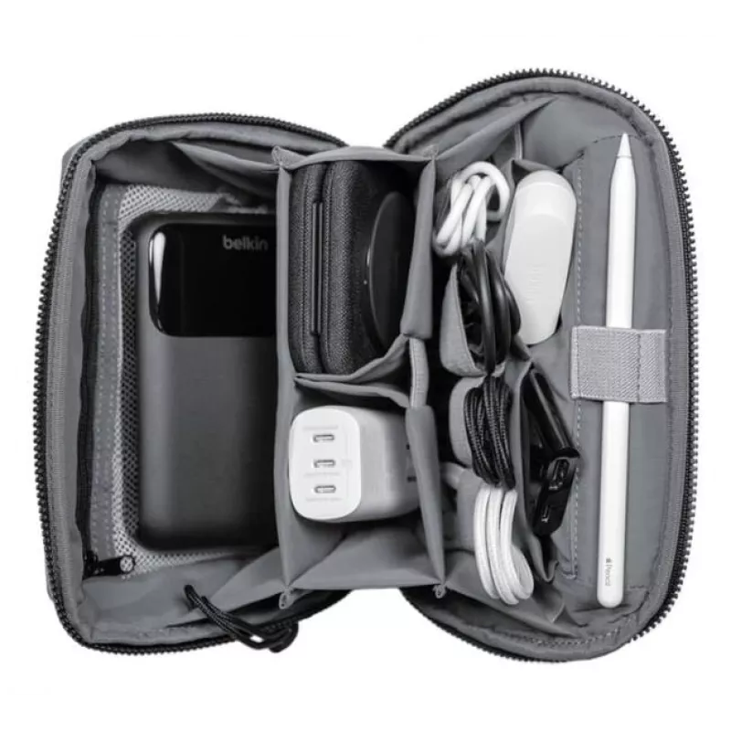 Reise-Organizer Belkin MMA013HQBK kompaktes Design robustes Material, Tragetasche für Kabel und Zubehör