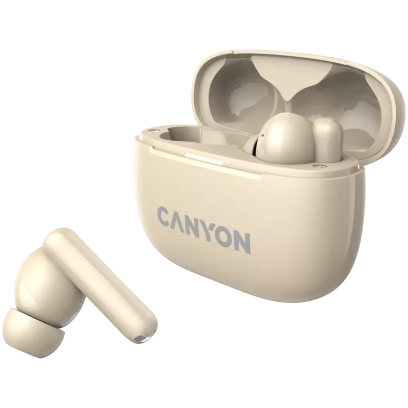 Canyon CNS-TWS10BG Kopfhörer und Headset True Wireless Stereo (TWS) In-Ear für Anrufe/Musik/Sport/Alltag USB Typ-C Bluetooth Beige (CNS-TWS10BG)