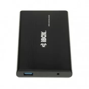 HDD-Gehäuse IBOX HD-02 Schwarz für 2,5-Zoll-SATA-Laufwerke, USB 3.2 Gen 1 (Typ A), ein Einschub, Metall