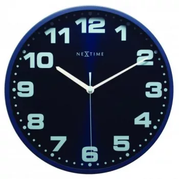NeXtime Wanduhr 3053bl Dash Blue, Ø 35 cm, Wand, Blau