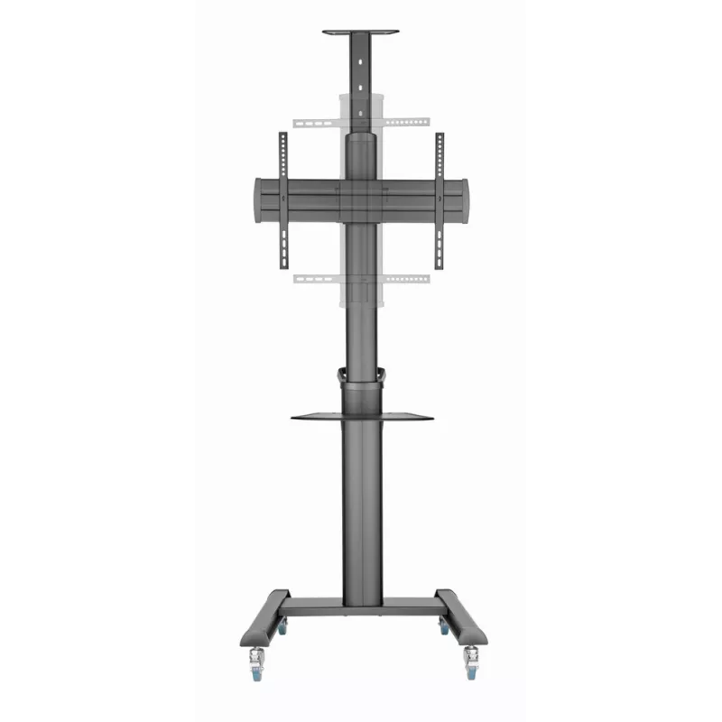 Boden-TV-Ständer Gembird TVS-70T-02 für 37 Zoll–70 Zoll Bildschirme, max. 70 kg, VESA 200x200–600x400, neigbar ±5°/−12°, höhenverstellbar, Rollen, Kabelmanagement