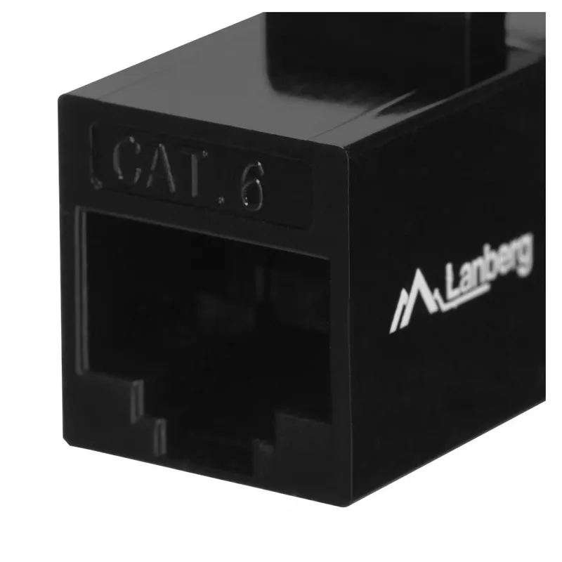 Keystone-Modul LANBERG KSU6-3000 — Cat6 U/UTP RJ-45 Buchse auf RJ-45 Buchse, flache Bauweise, schwarz