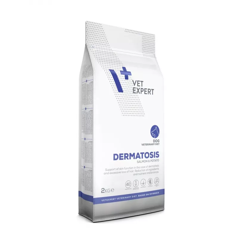 VET EXPERT Veterinary Diet Dermatosis Hund Lachs & Kartoffel - Trockenfutter für Hunde - 2 kg