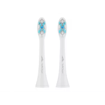 Zahnbürsten-Aufsteckbürsten ETA SoftClean 2er-Pack, weiche Borsten, Blau und Weiß