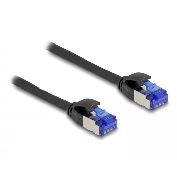 Netzwerkkabel DeLOCK RJ45 Cat.6A S/FTP schlank 1m Schwarz