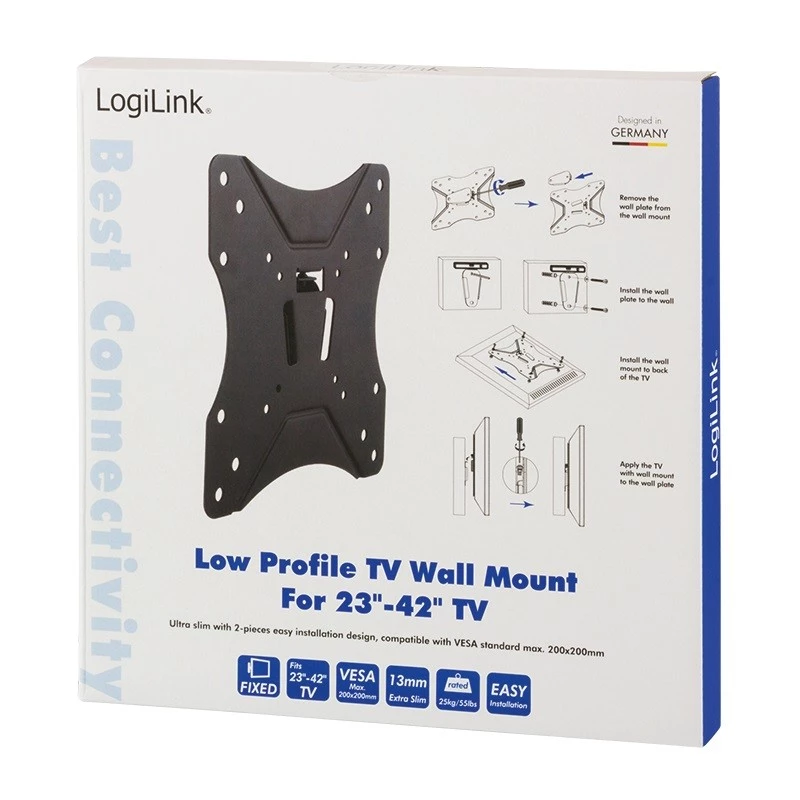 TV-Wandhalterung LogiLink BP0004 106,7 cm (42 Zoll) Schwarz