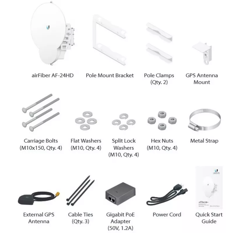 Ubiquiti AirFiber AF-24HD, 2Gbps+ Backhaul, 24GHz (Preis pro Stück)