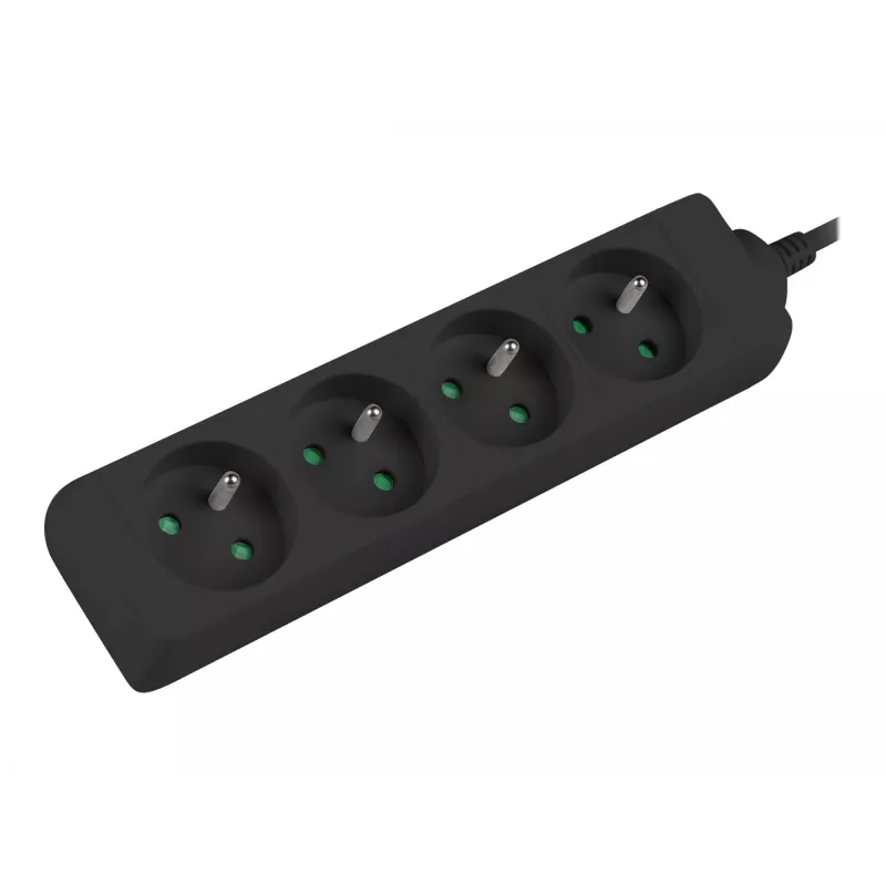 Power Extension Lanberg PS0-04E-0100-IEC-BK 1m 4 AC Outlets Indoor Schwarz