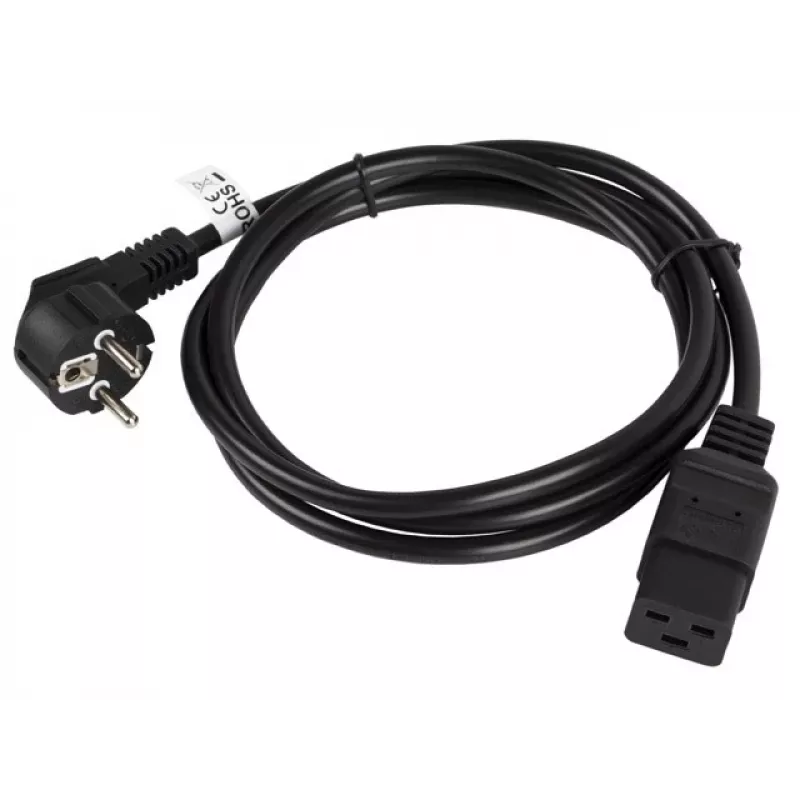 Stromkabel CEE 7/7 - IEC 320 C19 16A VDE 1,8M schwarz