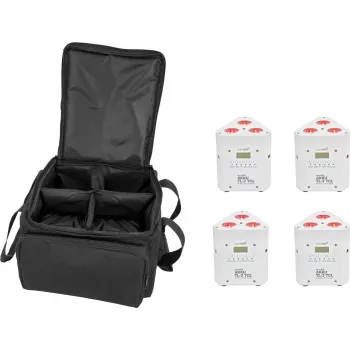 Beleuchtungsset EUROLITE 4x AKKU TL-3 TCL Weiß mit Soft-Tasche, batteriebetriebene TCL-Panels