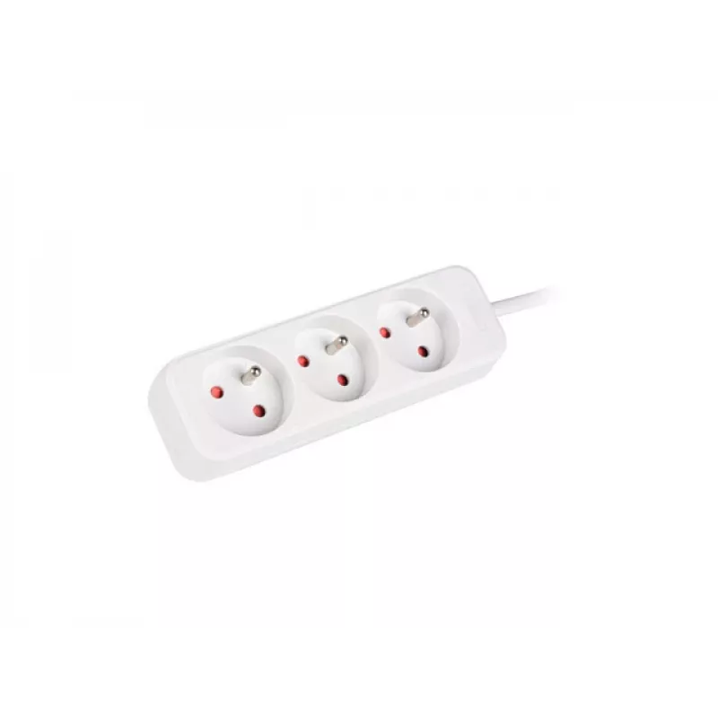 LANBERG PS0-03E-0300-W 3M Weiß 3X 230V Lanter VERLÄNGERUNGSKABEL AUS VOLLKUPFER