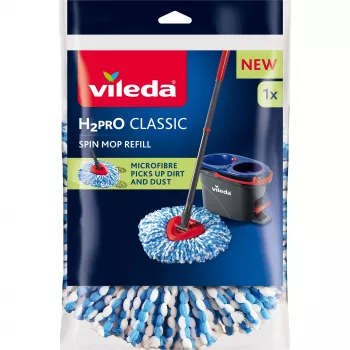 Austauschbarer Mikrofaser-Moppbezug VILEDA Modell 178330, blau/weiß, kompatibel mit Vileda-Mopps