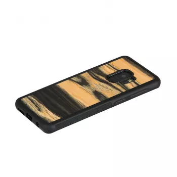 Smartphone-Hülle aus Holz für Samsung Galaxy S9, Weißes Ebenholz/Schwarz-Finish