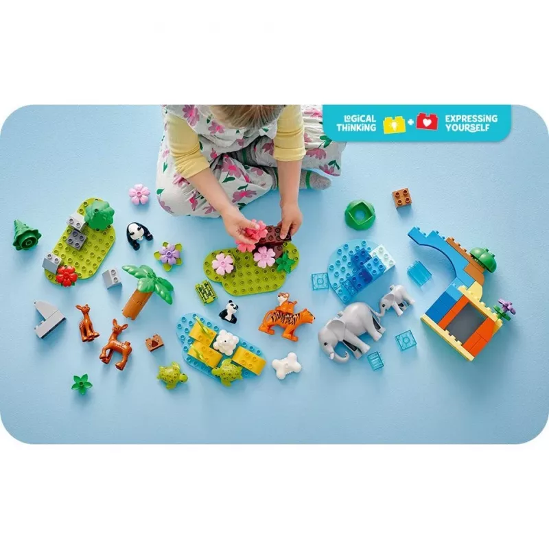 LEGO DUPLO Town Wilde Tierfamilien 3-in-1 Spielset 10446 – 92 Teile, ab 2 Jahren, 200×220×340 mm