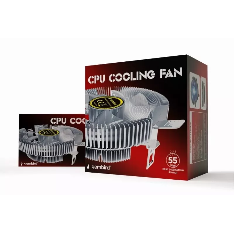 Luftkühler Gembird CPU-HURACAN-X40 — 90-mm-Lüfter, 800–1600 U/min, LGA-775-Unterstützung, transparent