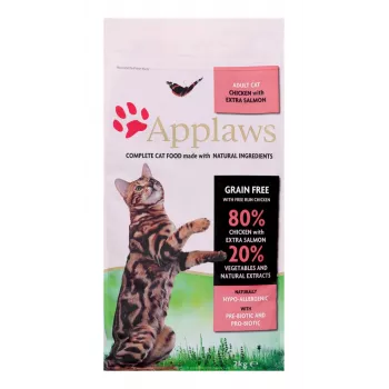 Trockenfutter für Katzen Applaws Adult Huhn & Lachs 2 kg — getreidefrei, 36,5 % Protein, 16 % Fett