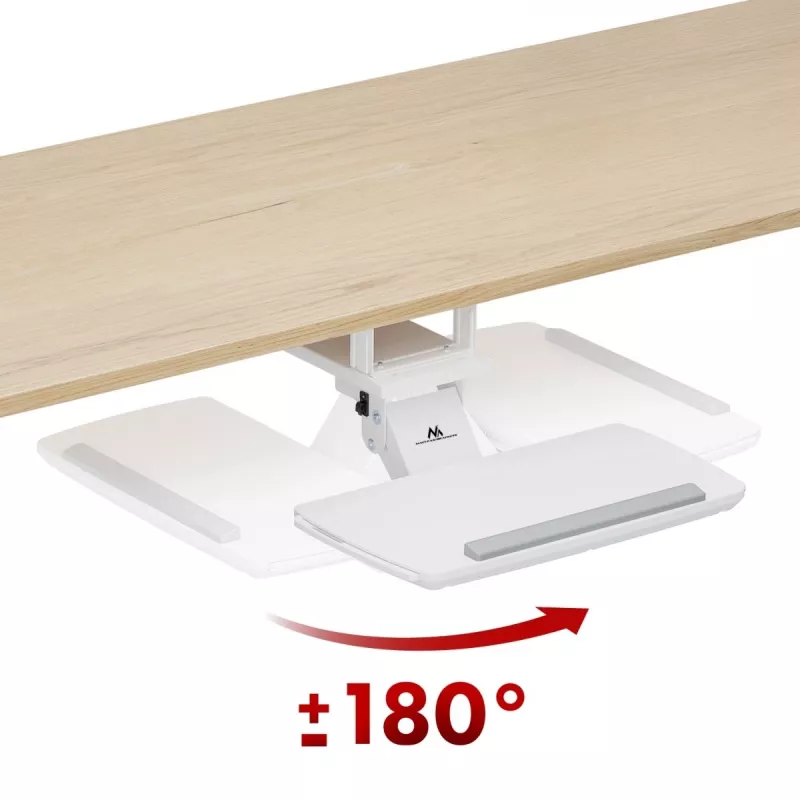Tastaturhalterung MACLEAN MC-156 W — verstellbare Untertisch-Ablage, max. Belastung 5 kg