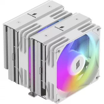 CPU-Kühler Silentware Titan RGB White, Dual-Tower-Luftkühler, 265 W TDP, 2× 120 mm PWM ARGB-Lüfter
